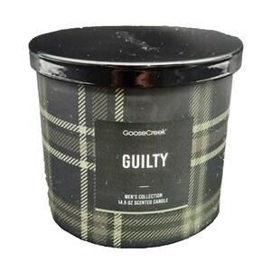 Goose Creek Guilty Black Plaid 14.5 oz 3-Wick Scented Candle Mens Collection